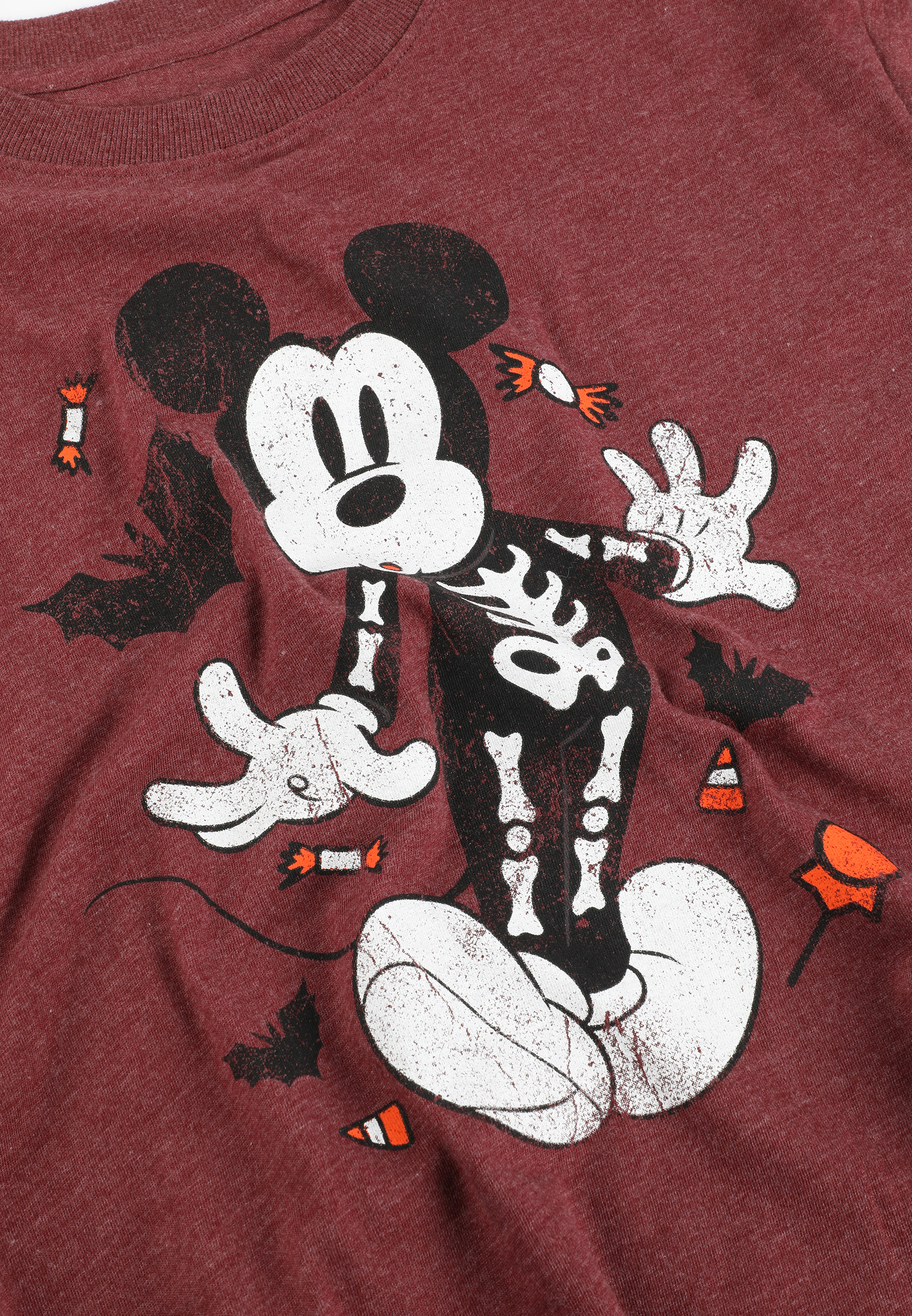 Mickey Mouse Skeleton Vintage Fit Graphic Tee, C5221, large