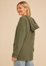 Brushed Waffle Hooded Cardigan, C3142, small