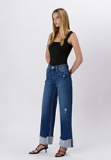 Flying Monkey&trade; High Rise Ripped Cuff Baggy Wide Leg, C258, small