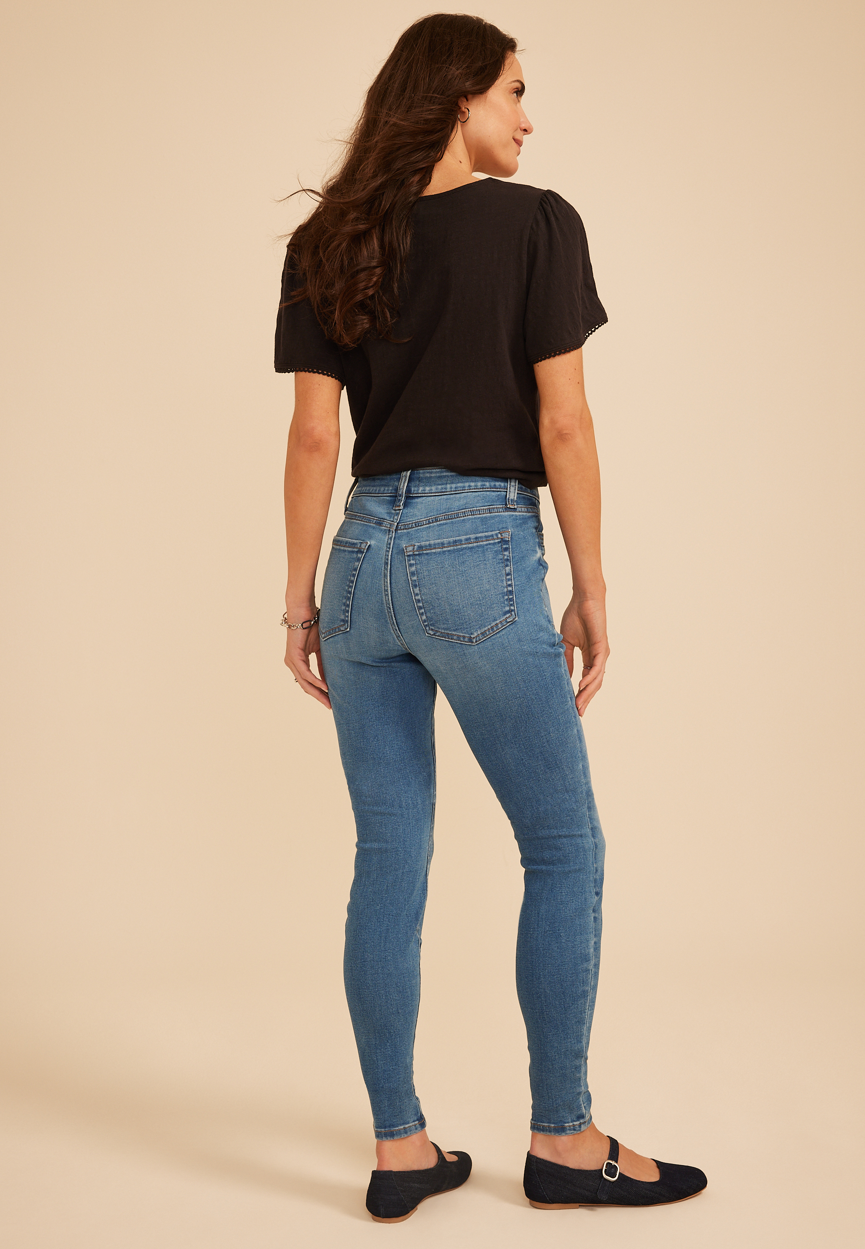 m jeans by maurices&trade; Cool Comfort Mid Rise Pork Chop Pocket Jeggings, C3337, large