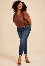 Plus Size m jeans by maurices&trade; Cool Comfort High Rise Ripped Hem Ankle Jegging, C258, small