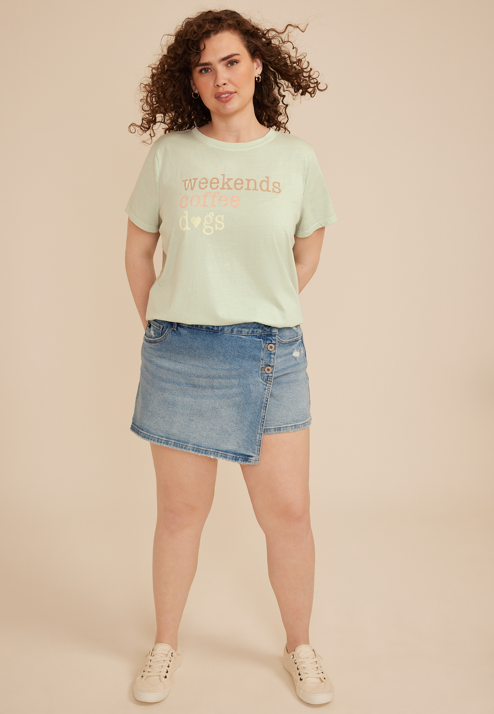 Plus Size Weekends Coffee Dogs Classic Fit Graphic Tee, C9251, large