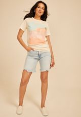 Sun And Siesta Classic Fit Graphic Tee, GARDENIA, small