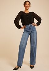 Everflex™ High Rise Pintuck Wide Leg Jean, C3337, small