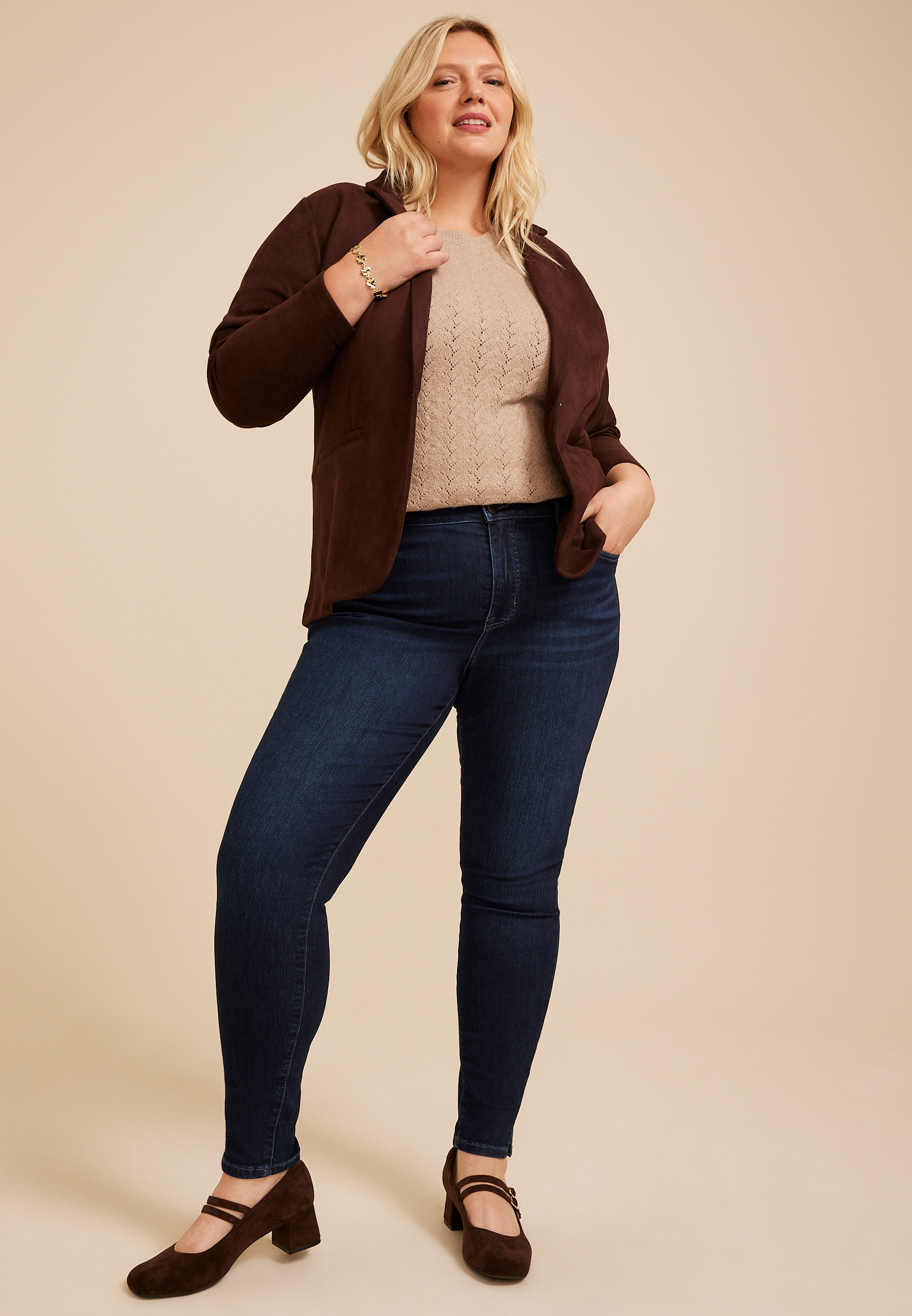 Plus Size Everflex&trade; Super Dark High Rise Skinny Jean