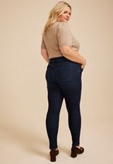 Plus Size Everflex™ Super Dark High Rise Skinny Jean, C258, small