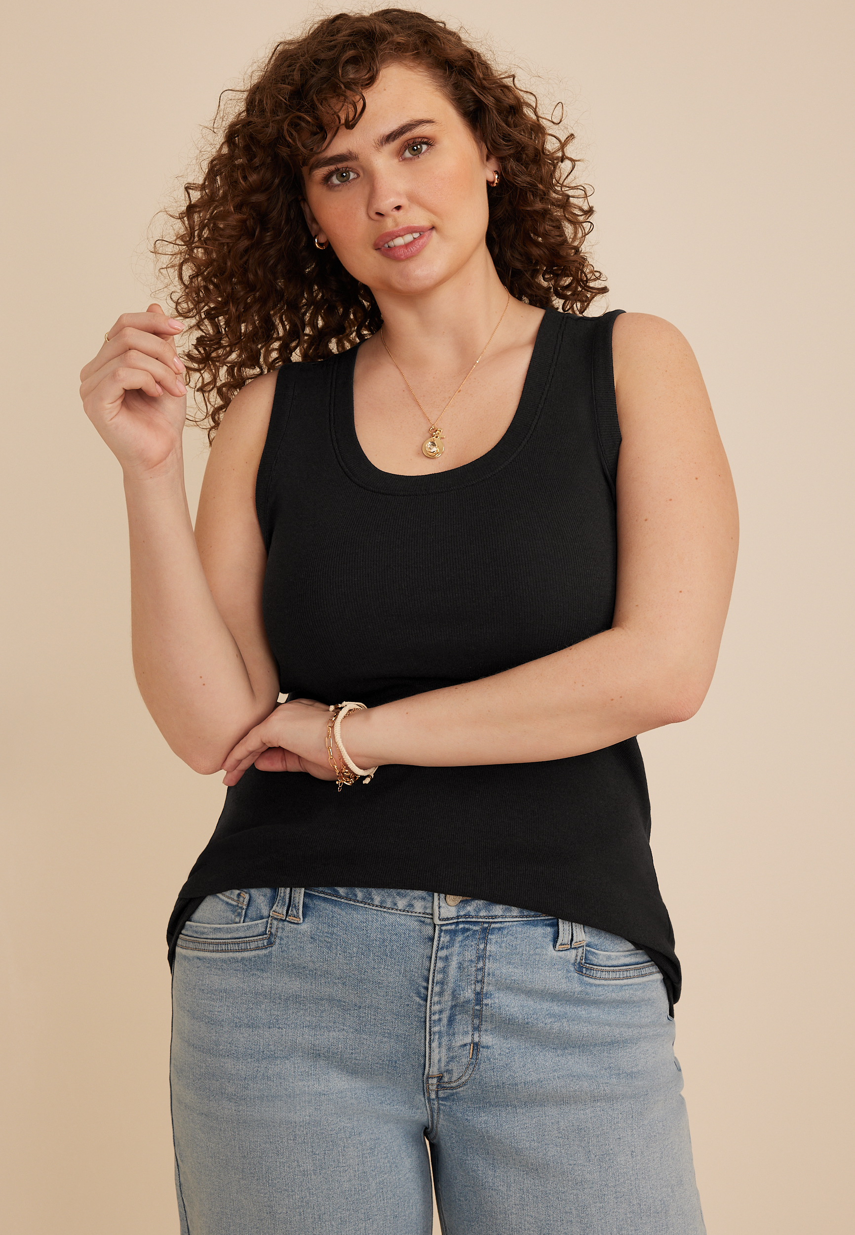 Plus Size 24/7 U Line Tank Top, C106, large