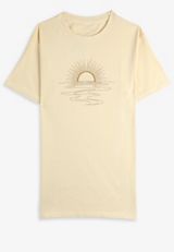 Sun Embroidered Standard Fit Graphic Tee, C6548, small