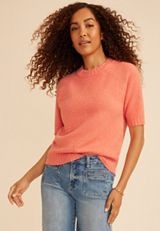 Short Sleeve Crew Neck Sweater, C4002, small