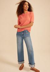 Short Sleeve Crew Neck Sweater, C4002, small