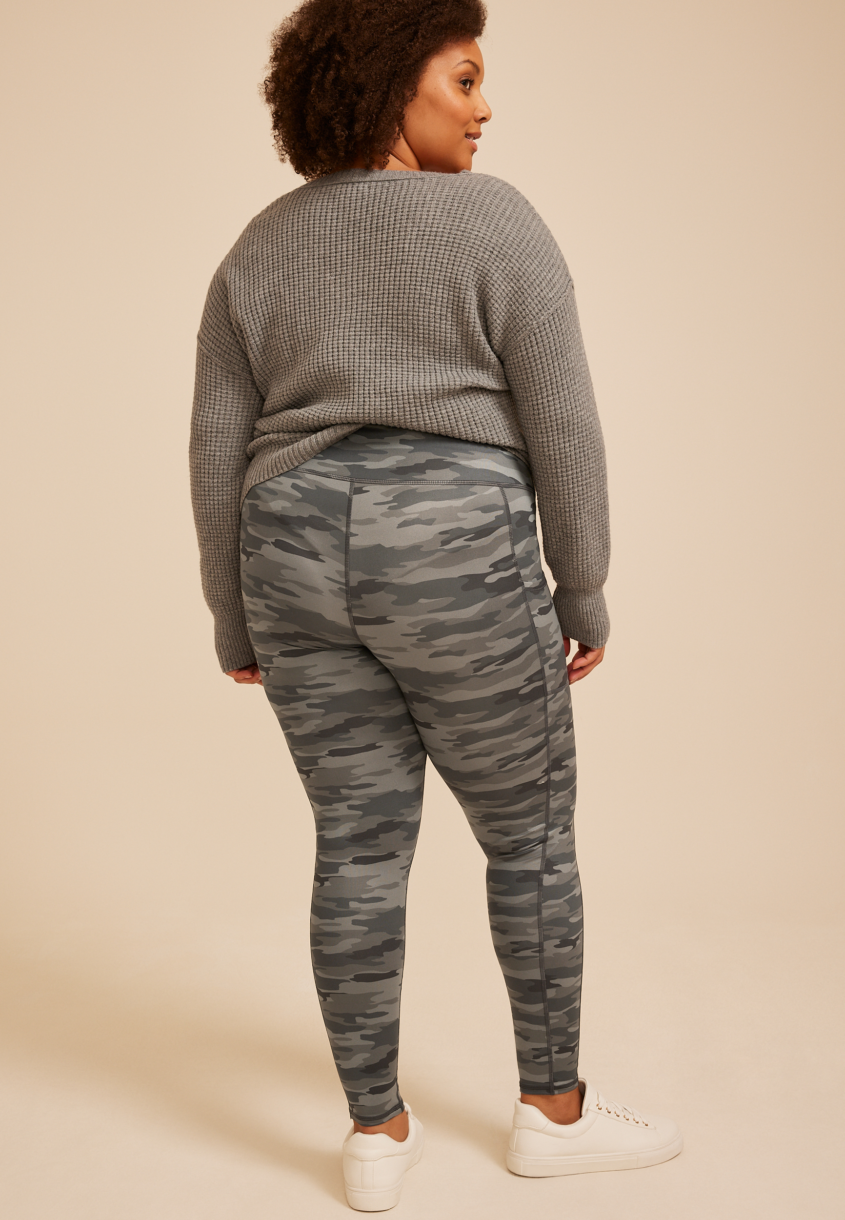 Plus Size High Rise Camo Legging, C1755, large