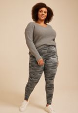 Plus Size High Rise Camo Legging, C1755, small
