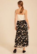 High Rise Floral Faux Wrap Maxi Skirt, C1756, small