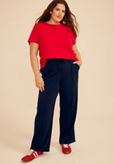 Plus Size Cloud Scuba Knit High Rise Track Pant, C1919, small