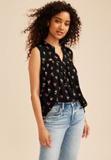 Floral Button Front Tank Top, C1756, small