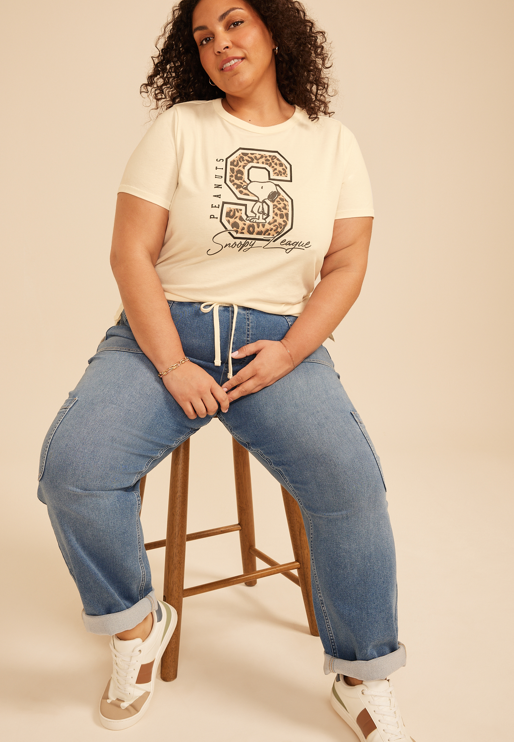 Plus Size Peanuts Snoopy League Classic Fit Graphic Tee, C2789, large