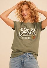 Everything Will Fall Into Place Classic Fit Graphic Tee, C3142, small