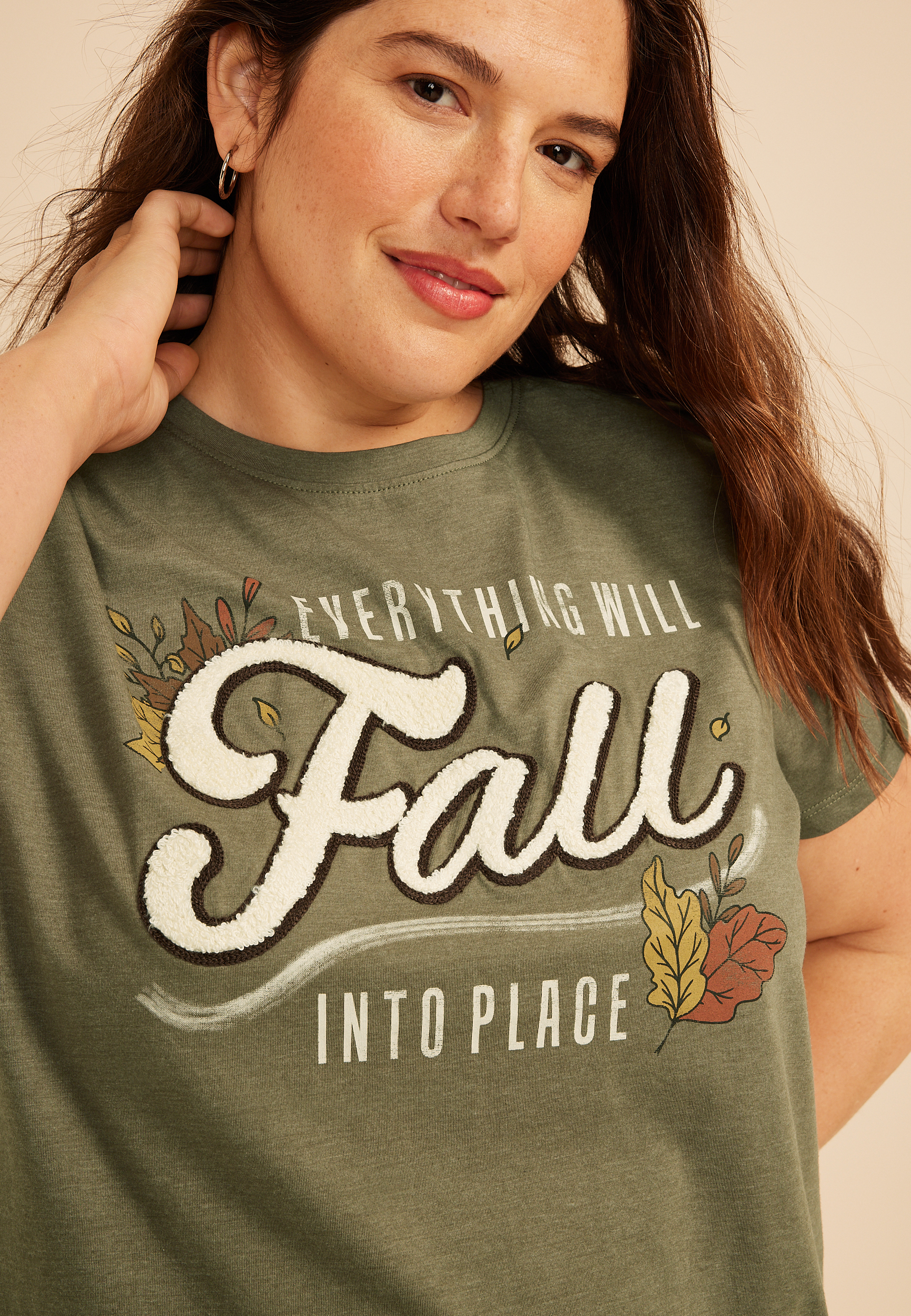 Plus Size Everything Will Fall Into Place Classic Fit Graphic Tee