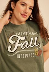Plus Size Everything Will Fall Into Place Classic Fit Graphic Tee, C3142, small