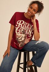Riley Green Oversized Fit Graphic Tee, C2497, small