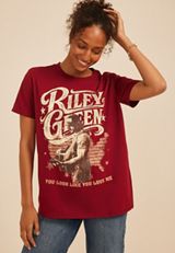 Riley Green Oversized Fit Graphic Tee, C2497, small