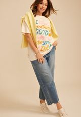 Plus Size Hope Something Good Standard Fit Graphic Tee, GARDENIA, small