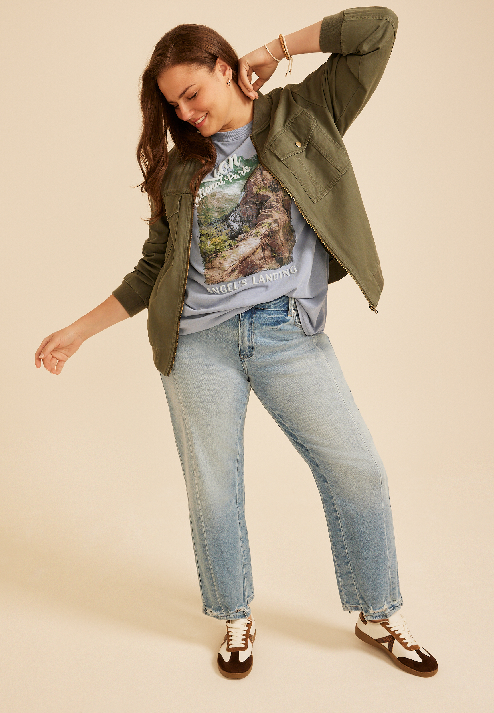 Plus Size Zion National Park Oversized Fit Graphic Tee, C4199, large