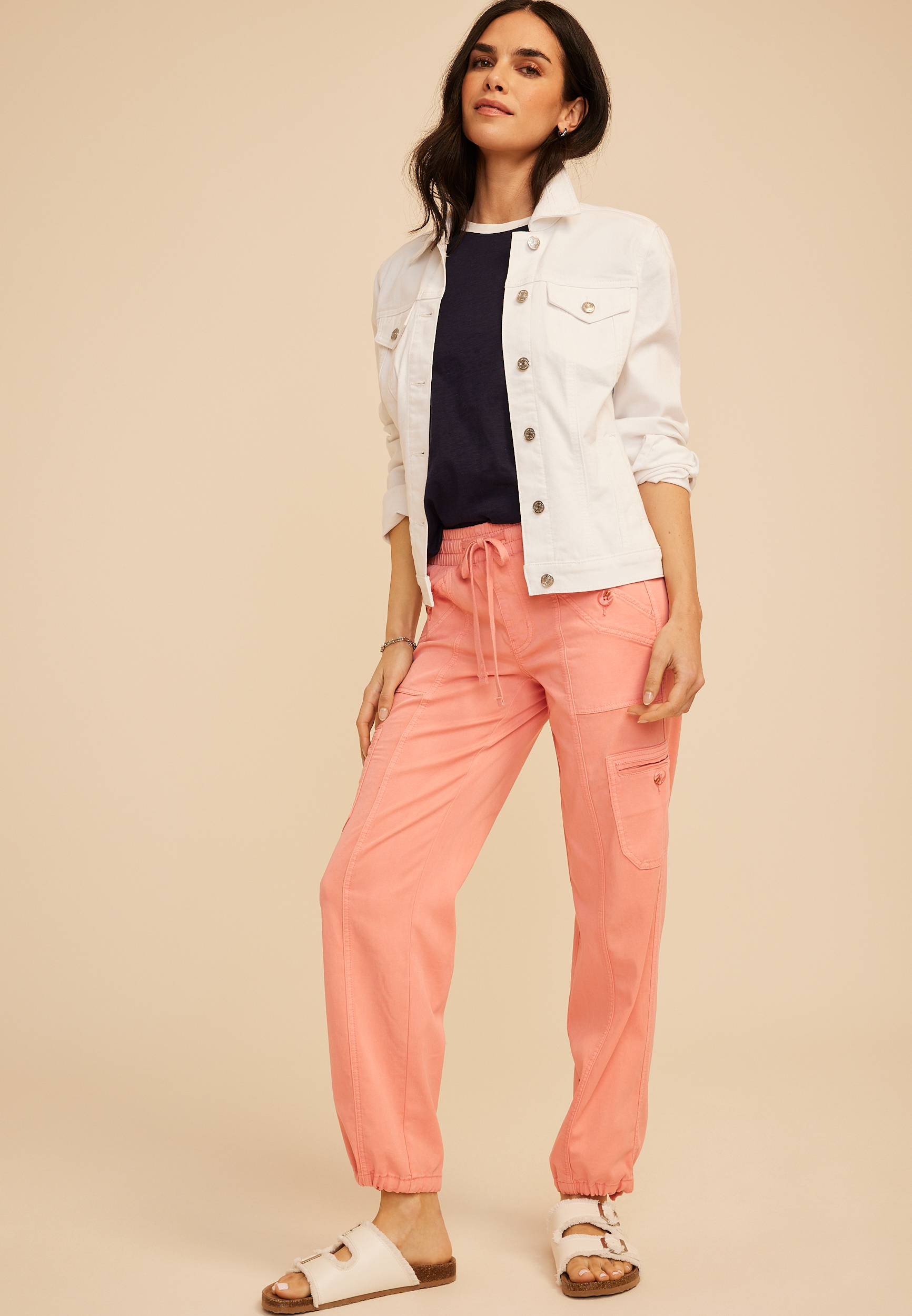 Mid Rise Cargo Tencel Pant