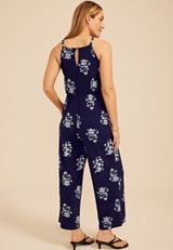 Bare Square Neck Tie Waist Jumpsuit, C6666, small