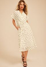 Polka Dot Tie Waist Midi Dress, C1939, small