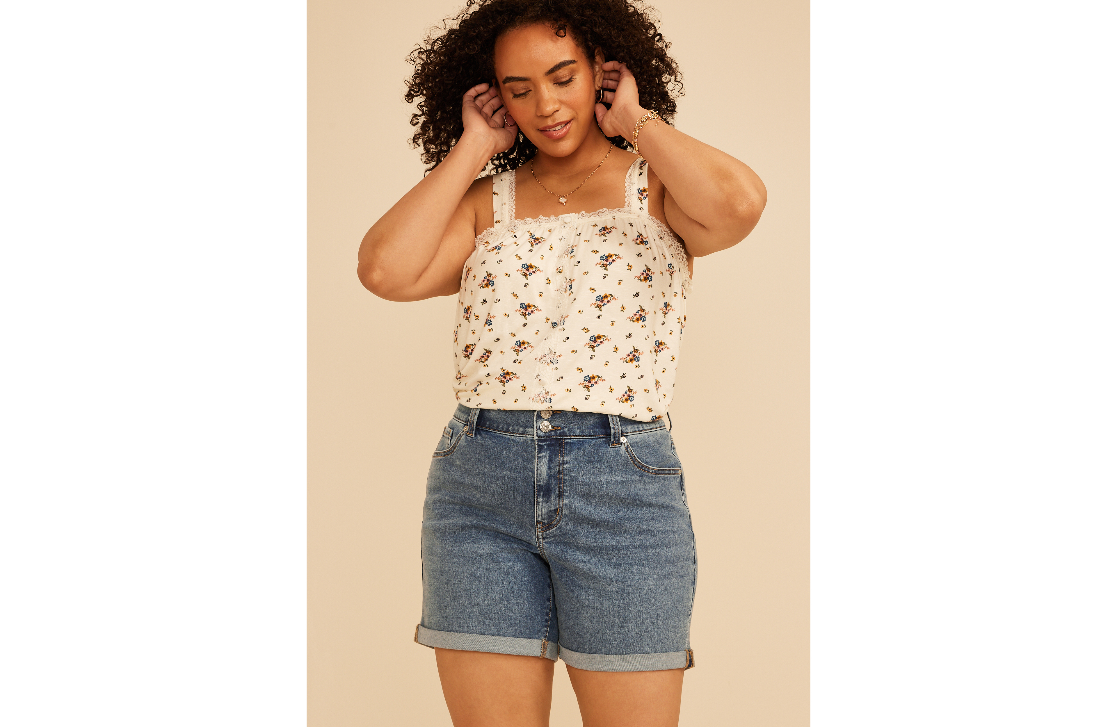 Plus m jeans by maurices™ Classic High Rise Double Button Rolled Hem 6in Short