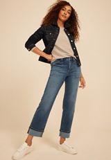 m jeans by maurices&trade; High Rise Pork Chop Pocket Relaxed Straight Ankle Jean, C3337, small