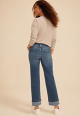 m jeans by maurices&trade; High Rise Pork Chop Pocket Relaxed Straight Ankle Jean, C3337, small