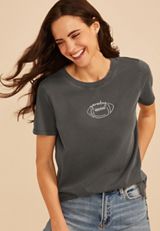 Game Day Embroidered Football Classic Fit Graphic Tee, C106, small