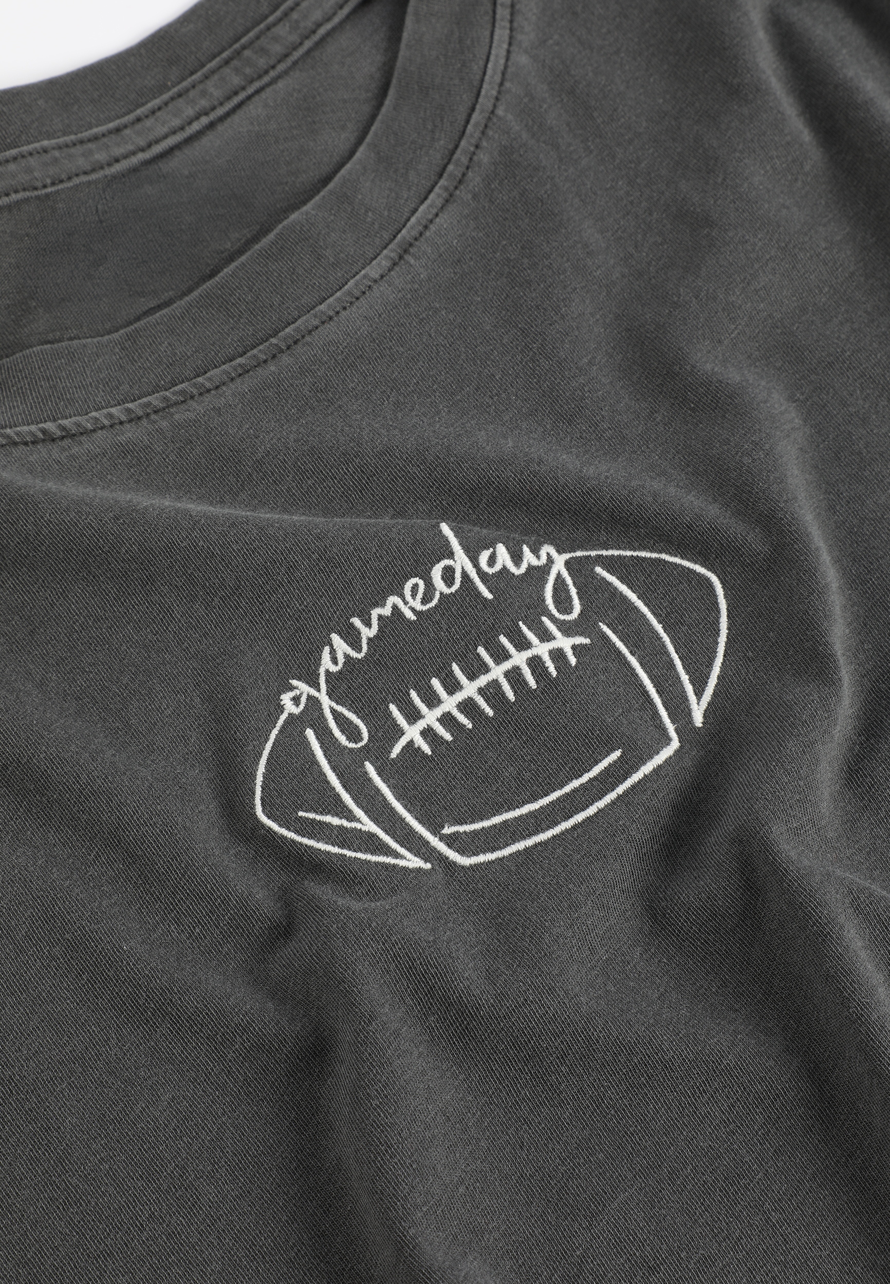 Game Day Embroidered Football Classic Fit Graphic Tee, C106, large
