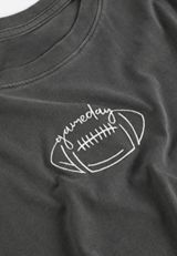 Game Day Embroidered Football Classic Fit Graphic Tee, C106, small