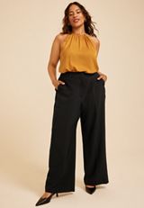 Plus Size Idealist High Rise Wide Leg Dress Pant, C106, small