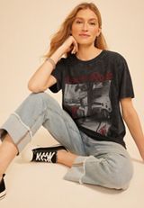 Born To Rock Oversized Fit Graphic Tee, C106, small