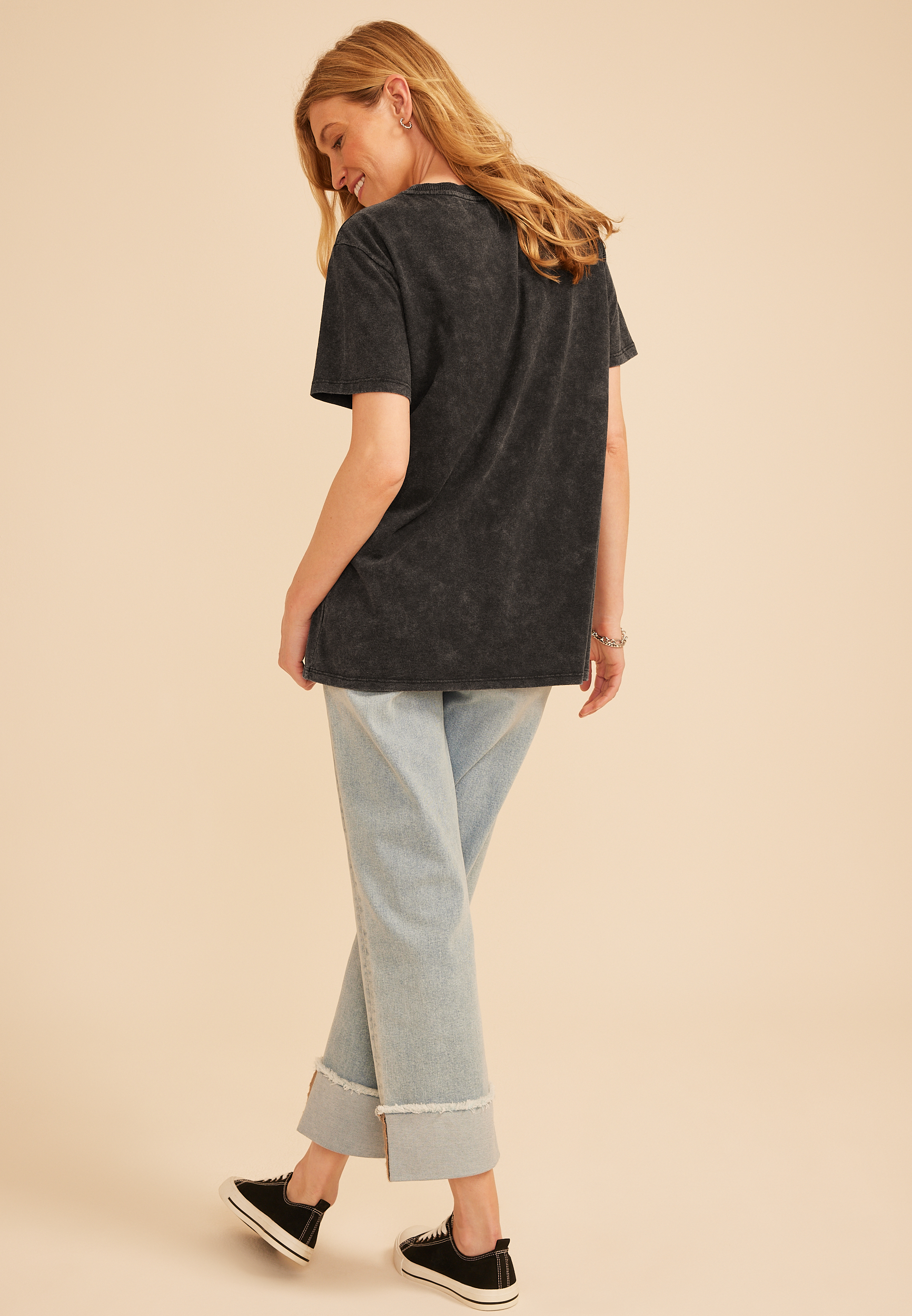 Born To Rock Oversized Fit Graphic Tee, C106, large