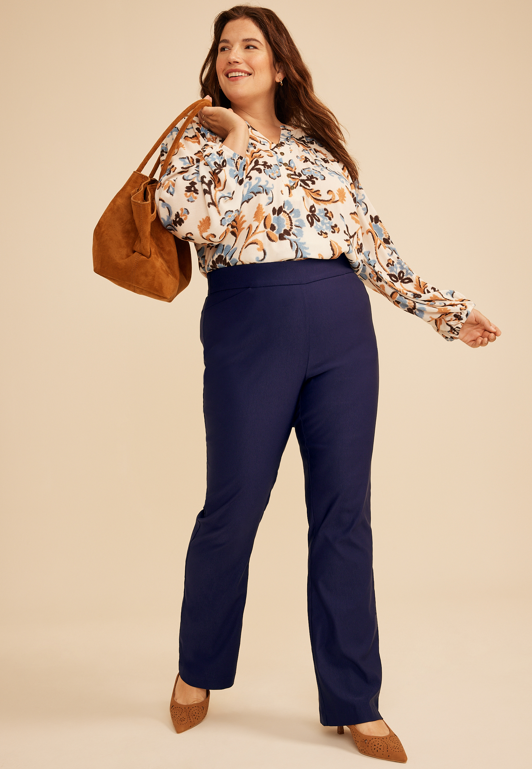 Plus Size High Rise Bengaline Bootcut Pant