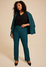 Plus Size High Rise Bengaline Bootcut Pant, C3784, small