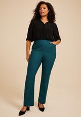 Plus Size High Rise Bengaline Bootcut Pant, C3784, small