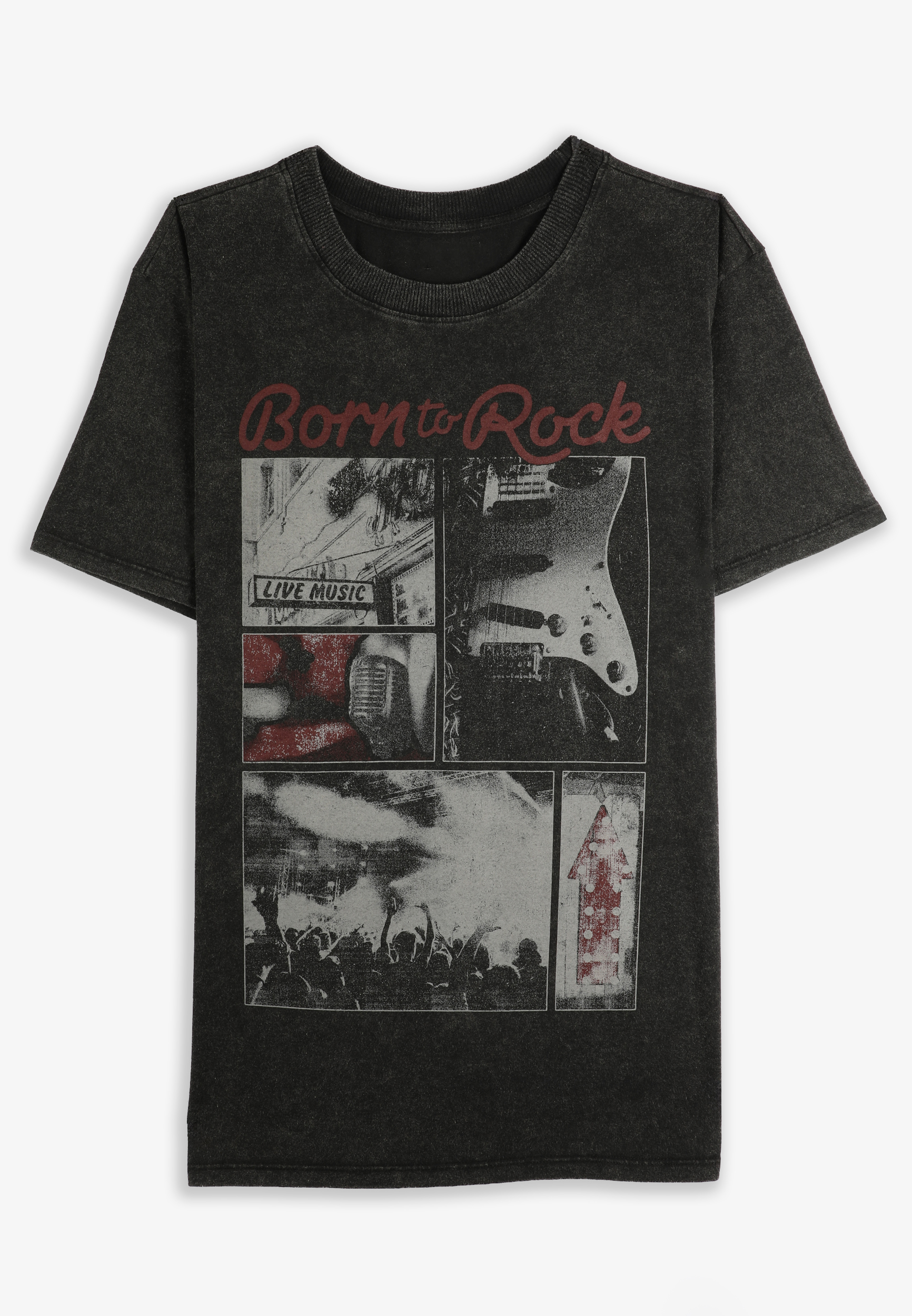 Plus Size Born To Rock Oversized Fit Graphic Tee