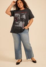 Plus Size Born To Rock Oversized Fit Graphic Tee, C106, small