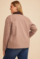 Plus Size Short Twill Barn Jacket, C286, small