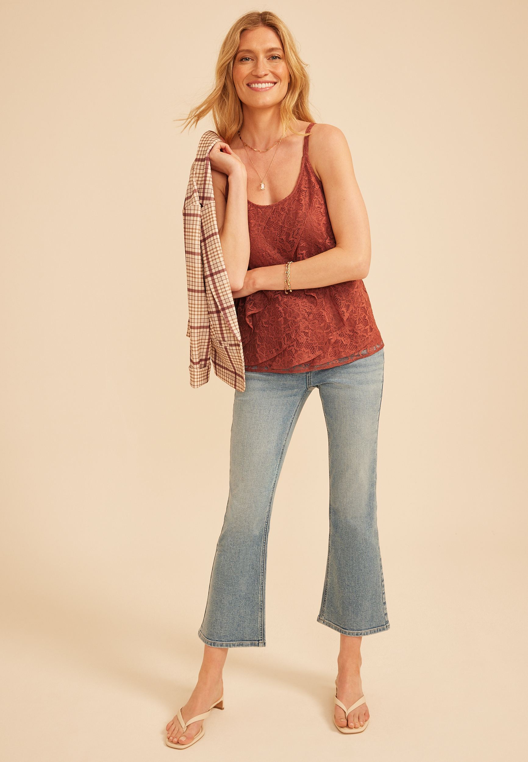 Floral Lace Asymmetrical Layered Tank Top
