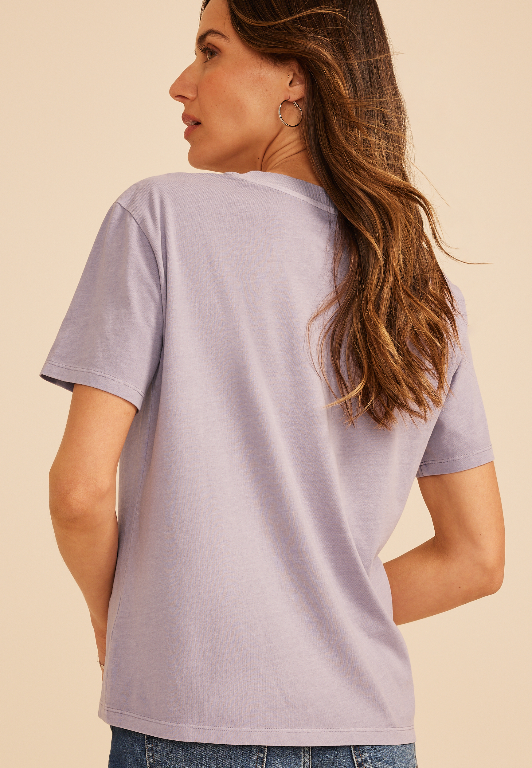Spooky Bat Print Vintage Fit Graphic Tee, LAVENDER GRAY, large