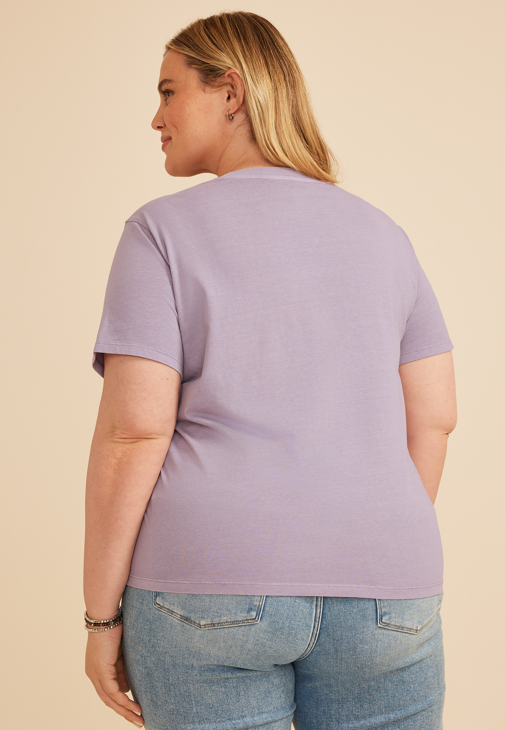 Plus Size Spooky Bat Print Vintage Fit Graphic Tee, LAVENDER GRAY, large
