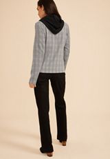 Plaid Hooded Twofer Blazer, C1756, small
