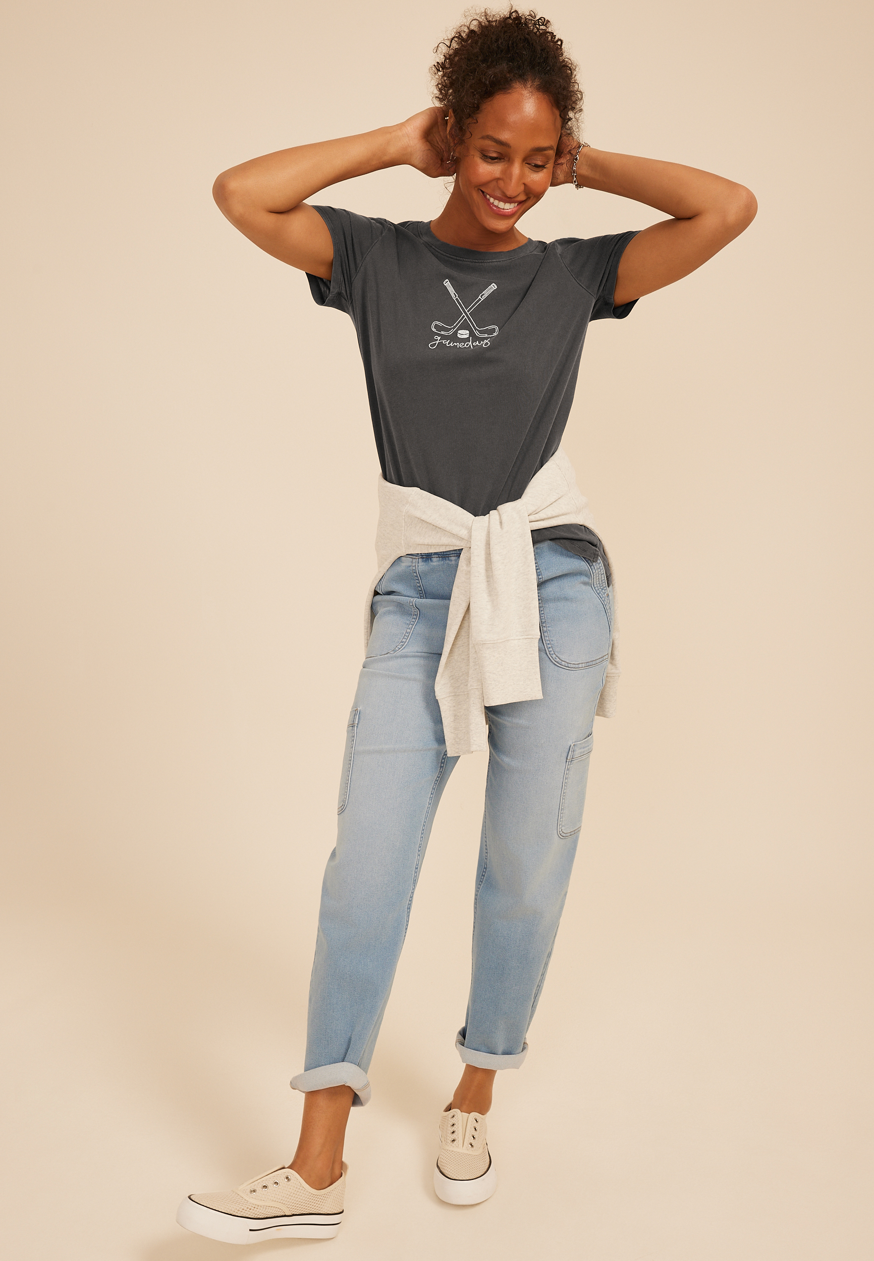 Game Day Embroidered Hockey Classic Fit Graphic Tee